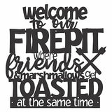 Welcome to Our Firepit Sign Metal Wall Art, Words Saying Art