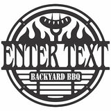 Metal Backyard BBQ Sign, Laser Cut Personalized Bbq Kitchen Wall Decor