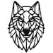 Geometric Wolf Wall Art, Metal Wolf Art for Animal Lovers