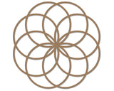 Geometric Flower of Life Metal Wall Art, Metal Flower Wall Decor