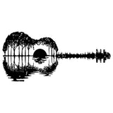 Metal Guitar Wall Art, Guitar Mirror Design Metal Wall Decor