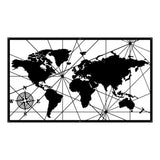 Black Metal World Map Wall Art, Laser Cut World Map Wall Art
