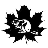 Maple Leaf Metal Wall Art, Metal Leaf Wall Art Home Decor, Leaf Beaver For Above Bed Wall Hanging, Leaf Sculpture Gift For Wildlife Lover