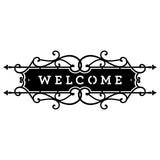 Welcome Sign Metal Artwork for Front Door Decor, Outdoor Metal Art