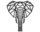 Geometric Elephant Wall Art, Metal Animal Wall Decor