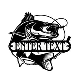 Personalized Metal Fish Wall Art, Fishing Wall Decor