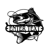 Personalized Metal Fish Wall Art, Fishing Wall Decor