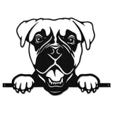 Metal Dog Wall Sign, Boxer Dog Garden Art Sculpture