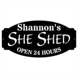 She Shed Sign Metal Wall Art, Metal Name Sign for Wall Decor