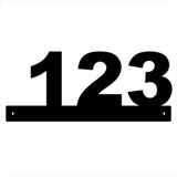 Horizontal Number Address Metal Wall Art, Metal House Number Sign