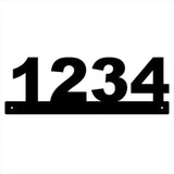 Horizontal Number Address Metal Wall Art, Metal House Number Sign