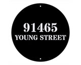 Round Metal Address Sign, Custom House Number Plaque