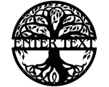 Tree of Life Metal Wall Art, Custom Laser Cut Monogram Signs