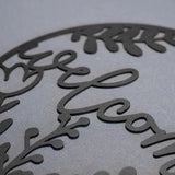 Floral Metal Welcome Sign, Welcome Round Sign Outdoor Decor