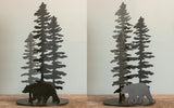 Bear Tree Metal Wall Art, Sitka Tree Wall Art for Outdoor Decor