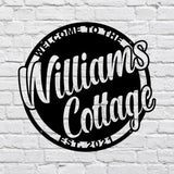 Custom Name Sign Cottage Decor, Trendy Wall Art Metal Name Sign