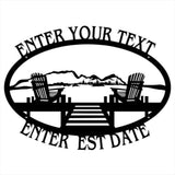 Dock Chairs Metal Wall Art, Custom Name Sign