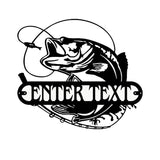 Custom Fishing Name Sign, Outdoor Fishing Wall Decor