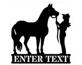 Custom Horse with Rider Metal Wall Art, Animal Wall Decor