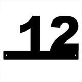 Horizontal Number Address Metal Wall Art, Metal House Number Sign