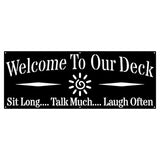 Welcome to Our Deck Wall Art, Outdoor Metal Sign for Decoration