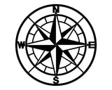 Metal Compass Wall Art, Personalized Outdoor Metal Sign