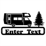 Truck Campers Metal Sign, Camper with Tree Custom Metal Art