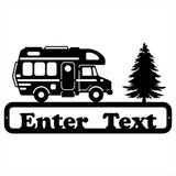 Motor Home Campers Metal Sign, Custom Name Sign