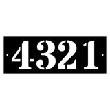 Address Numbers Horizontal Sign, Metal House Number Plaque