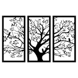 Birds in a Tree Metal Wall Art Set of 3, Metal Bird Wall Art