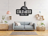 Cold Beer Metal Wall Art, Cold Beer Served Here Metal Sign