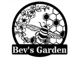 Honey Bee Sign Metal Wall Art for Garden, Custom Outdoor Metal Sign