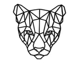 Geometric Cougar Metal Wall Art, Animal Wall Decor
