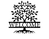 Heart Shaped Tree Metal Wall Art, Tree Metal Wall Art For Anniversary Gift, Welcome Metal Wall Art Sign Outdoor Decor, Metal Art Home Decor