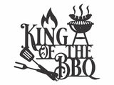 King of The BBQ Sign Metal Wall Art, Outdoor Kitchen Sign