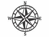 Laser Cut Metal Compass Sign, Nautical Compass Home Office Decor
