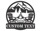 Custom Fire Pit Sign Metal Wall Art, Camping Wall Art