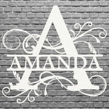 Split Letter Monogram Name Sign, Custom Metal Sign