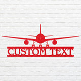Personalized Airplane Metal Art, Airplane Wall Decor