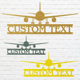 Personalized Airplane Metal Art, Airplane Wall Decor