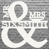 Personalized Mr and Mrs Sign for Wall, Metal Wedding Sign