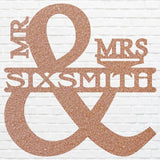 Personalized Mr and Mrs Sign for Wall, Metal Wedding Sign