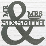 Personalized Mr and Mrs Sign for Wall, Metal Wedding Sign