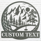 Custom Metal Golf Club Sign, Black Sports Metal Wall Art