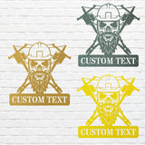 Custom Lineman Name Sign, Skull Metal Wall Art