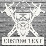 Custom Lineman Name Sign, Skull Metal Wall Art