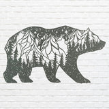 Mountain Bear Metal Wall Art, Personalized Outdoor Signs