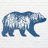 Mountain Bear Metal Wall Art, Personalized Outdoor Signs