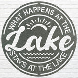 Lake Metal Wall Art, What Happens at the Lake, Lake House Decor, Beach House Decor, Lake House Gift, Housewarming Gift