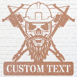 Custom Lineman Name Sign, Skull Metal Wall Art